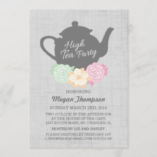 Invitación a té alto de tetera