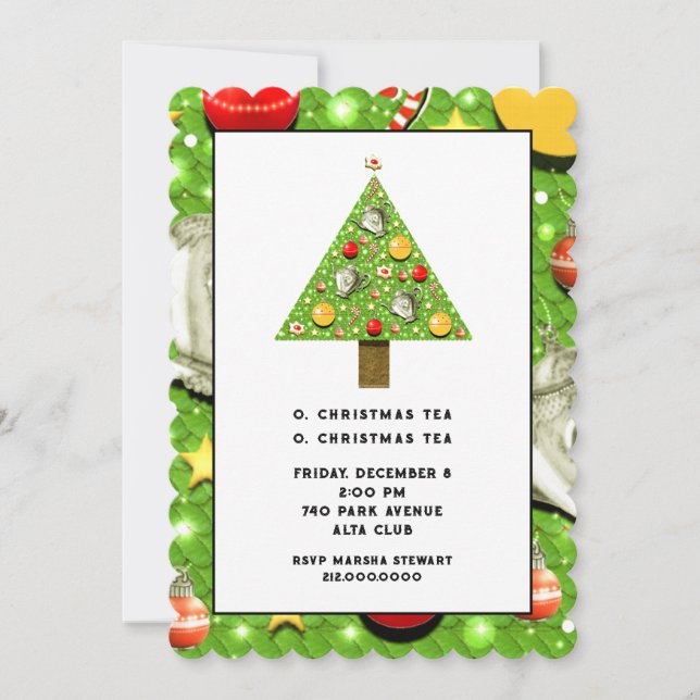 invitación a té de Navidad (Anverso)