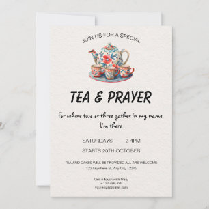 Invitación a té y oración cristianos