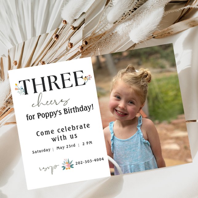 Invitación a tercer cumpleaños de Flor silvestre (Subido por el creador)