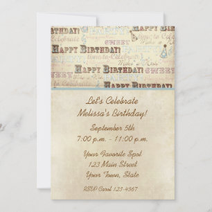 Invitación a texto por cumpleaños