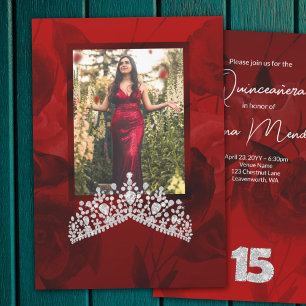 Invitación a tiara de diamond Gemstone Quinceanera