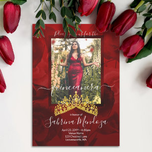 Invitación a tiara Diamante de imitación de Quince