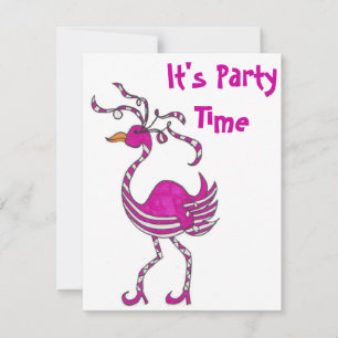 Invitación a tiempo de Fiesta Fancy Flamingo