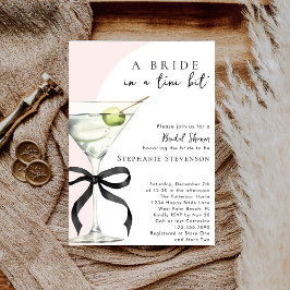 Invitación A Tini Bit Black Bow Martini Pink Bridal Shower