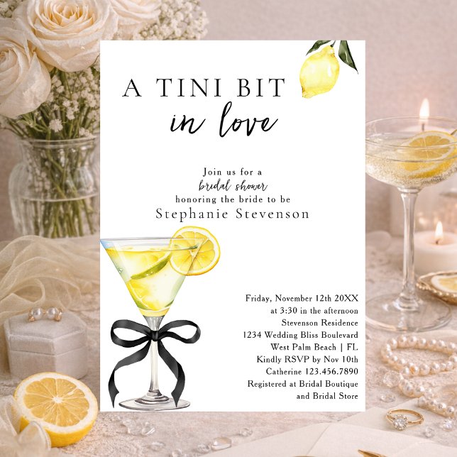Invitación A Tini Bit In Love Lemon Martini Bridal Shower (Subido por el creador)