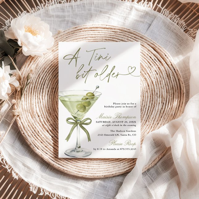 Invitación A Tini Bit Older Birthday Party Olive Martini (Subido por el creador)
