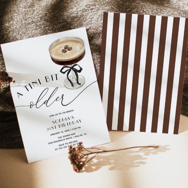 Invitación A Tini Bit Older Espresso Martini 21st Birthday (Subido por el creador)