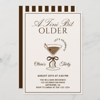 Invitación A Tini Bit Older Espresso Martini 30th Birthday