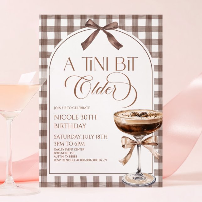 Invitación A Tini Bit Older Expresso Martini Birthday Party (Subido por el creador)