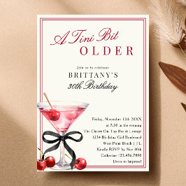 Invitación A Tini Bit Older Old Money Cherry Martini Birthday