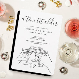Invitación A Tini Bit Older White Chic Martini Birthday Party