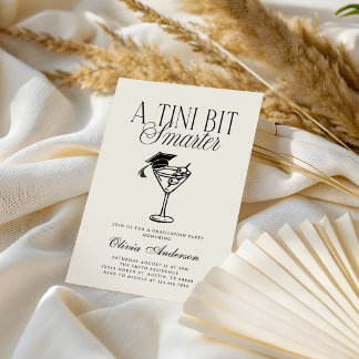 Invitación A Tini Bit Smarter Black White Graduation