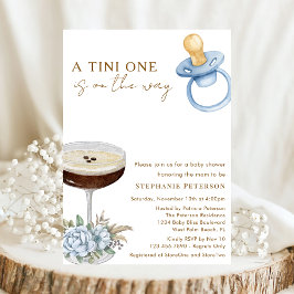 Invitación A Tini One Blue Paci Espresso Martini Baby Shower