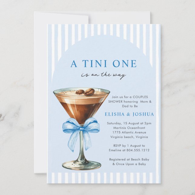 Invitación A Tini One Is on the Way Couples Photo Baby Shower (Anverso)