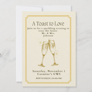 Invitación A Toast to Love Engagement Party Invitation