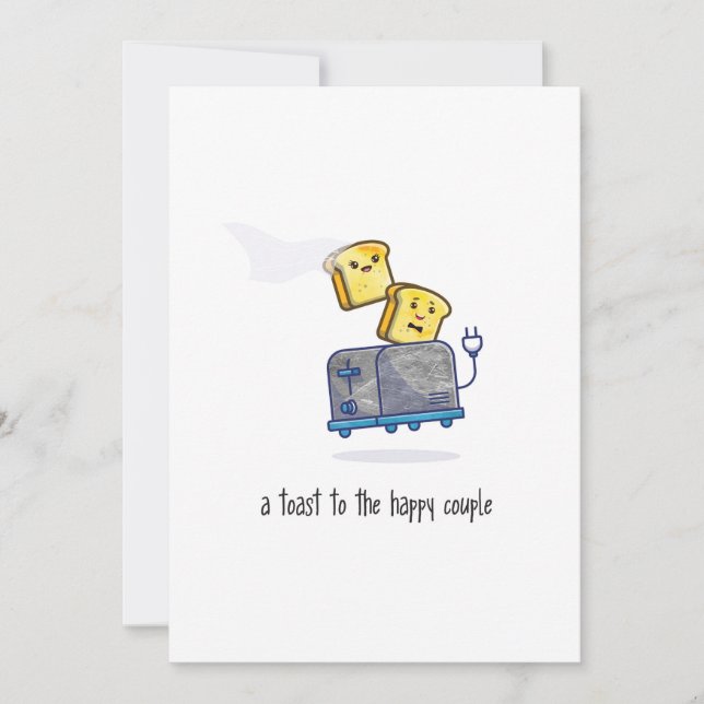 Invitación A toast to the happy couple! Wedding congrats card (Anverso)