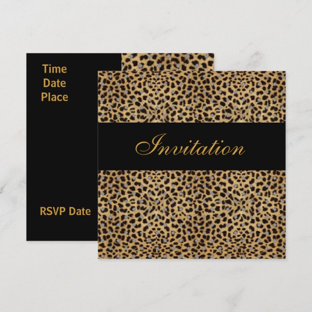 Invitación a todas las ocasiones Impresión animal (Anverso / Reverso)