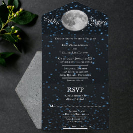 Invitación a todo en una boda lunar