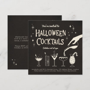 Invitación a tomar bebidas y cócteles de Halloween