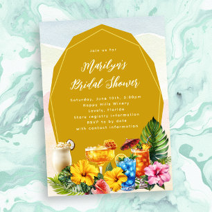 Invitación a tomar cócteles en la ducha tropical n