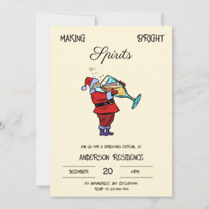 Invitación a tomar cócteles para los Navidades de