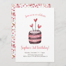 Invitación a tomar el cumpleaños de los corazones 