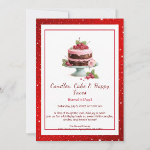 Invitación a tomar pastel de cumpleaños de color d