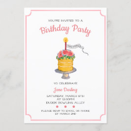 Invitación a tomar por cumpleaños color de agua ro