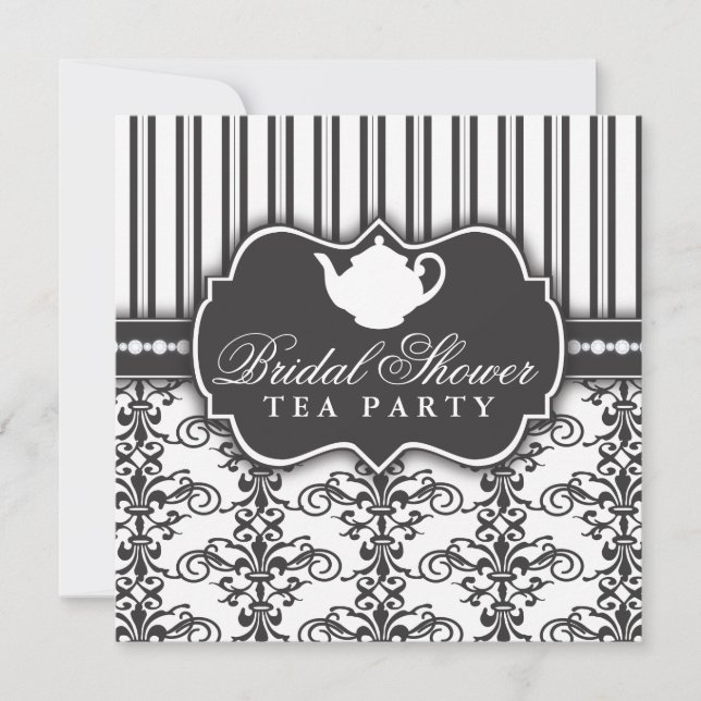 Invitación a tomar té con ducha nupcial y Damasco  (Anverso)