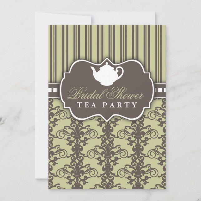Invitación a tomar té con ducha nupcial y Damasco  (Anverso)