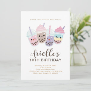 Invitación a tomar té con leche de burbuja Minimal