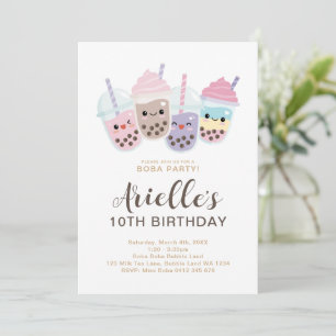 Invitación a tomar té con leche de burbuja Minimal