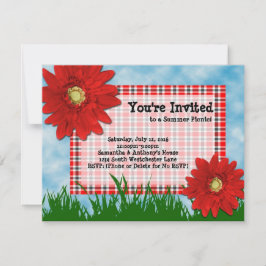 Invitación a tomar un picnic de verano, brillante 