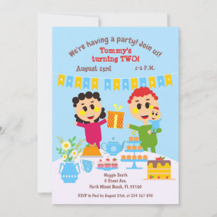 Invitación a torta dulce para bebé de segundo cump