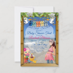 Invitación a tratamiento de Baby Shower en la play