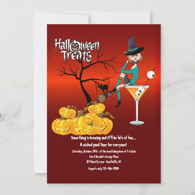 Invitación a tratamientos de Halloween (Anverso)