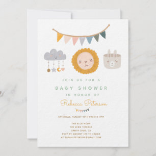 Invitación a través de Baby Shower de Cute Lion