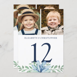 Invitación A través de los años Fotos Boda Tabla Número Rótul