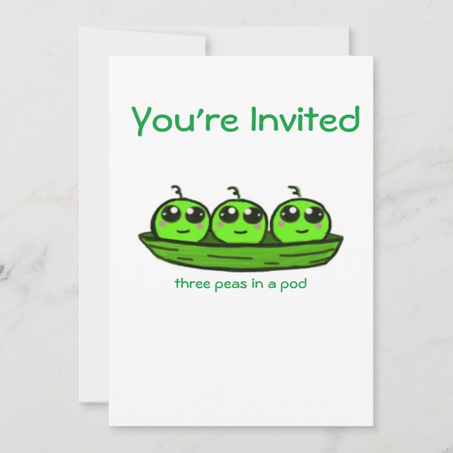 Invitación a Triplet Baby Shower (Anverso)