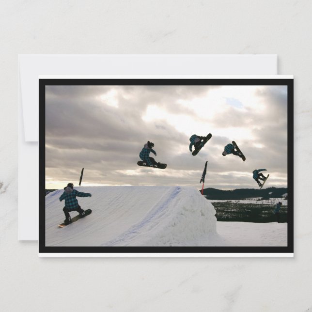 Invitación a trucos de snowboard (Anverso)