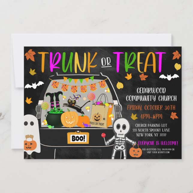 Invitación a Trunk or Treat (Anverso)