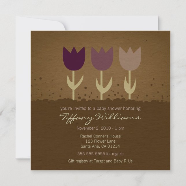 Invitación a Tulip Baby Shower (Anverso)