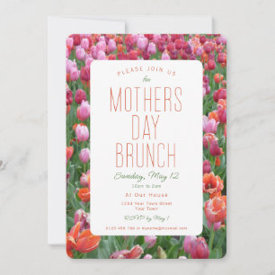 Invitación a Tulip de Naranja rosa de Brunch Día d