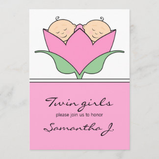 Invitación a tulipanes rosados de Baby Shower de l