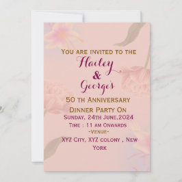 Invitación a un aniversario de boda elegante