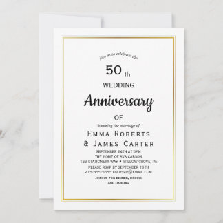 Invitación a un aniversario de boda elegante