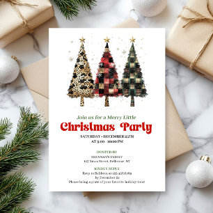 Invitación a un árbol de Navidad con estampado de 