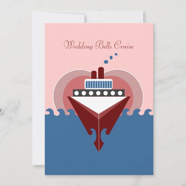 Invitación a un barco de crucero de Boda Bells (Anverso)