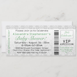 Invitación a un billete Baby Shower neutral de gén